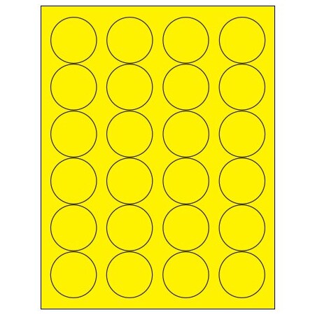 Bsc Preferred 1 2/3'' Fluorescent Yellow Circle Laser Labels, 2400PK BUY00015923
